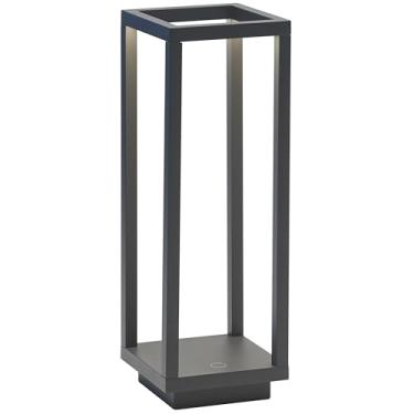 Imagem de Zafferano – Luminária Portátil Home (Cinza Escuro) LED 3000K com Sensor Touch | Recarregável, Base de Indução e IP54 | Design Moderno p/Uso Interno ou Externo em Até 3 Cores