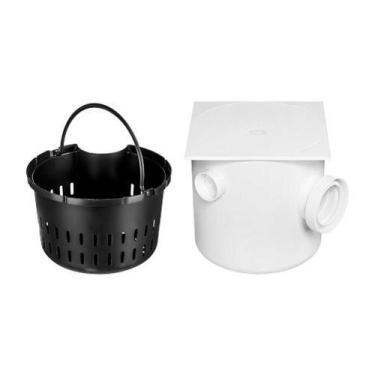 Imagem de Caixa de Gordura Quadrada 250x250x75mm com Cesto e Tampa - PVC - 3 Ent