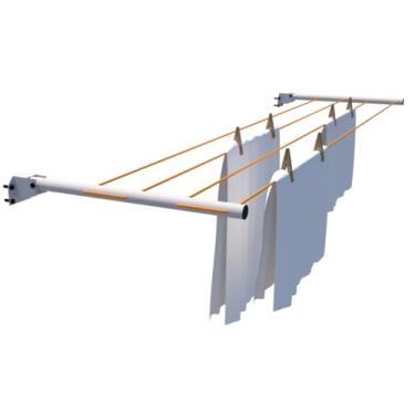 Imagem de Varal Retratil Dobravel De Parede Não Enferruja Compacto Até 60kg Resistente