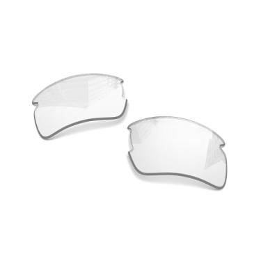 Imagem de Lentes de reposição polarizadas de 1,6 mm para óculos de sol Oakley Flak 2.0 XL OO9188 59 mm, proteção UV, lente espelhada escura, peças de reparo e kit (HD Clear)