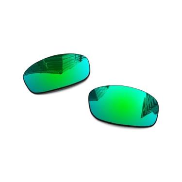 Imagem de Lentes de reposição polarizadas de 1,6 mm para óculos de sol Oakley Fives Squared (4+1)² OO9238 54 mm, proteção UV, lente espelhada escura, peças de reparo e kit (verde jade)