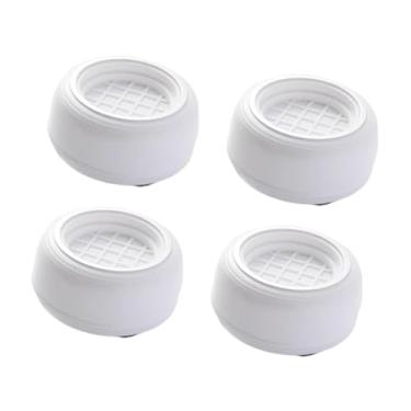 Imagem de IEUDNS 4 peças de almofadas antivibração para máquina de lavar roupa, suporte para máquina de lavar com ventosa forte, acessórios para casa, pés de apoio, Branco