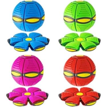 Imagem de Bola Mágica Transformável, 4 Cores, Brinquedo com Super Pulo e Disco Voador, Bola que Transforma em Flor (Azul)