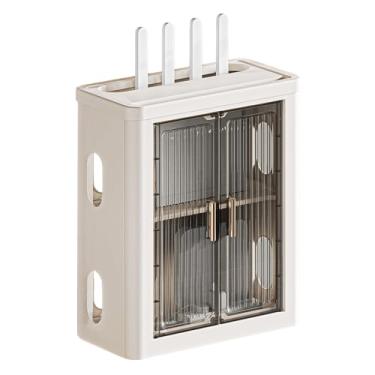 Imagem de Haiansan Caixa de armazenamento de roteador WiFi, caixa de armazenamento de roteador independente e montada na parede, organizador oculto de plugues e cabos, decodificadores de TV, rack de
