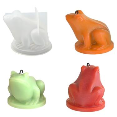 Imagem de KitBeads Moldes de silicone de sapo grande 3D em forma de animal moldes de vela de sapo para artesanato assar chocolate cupcake topo sabão vela decoração DIY