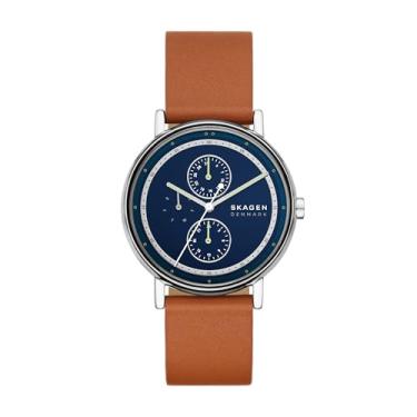 Imagem de Skagen Relógio masculino Signatur de couro marrom multifuncional (modelo: SKW6943)