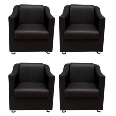 Imagem de Kit 4 Poltronas Decorativas Sofia Para Recepção Salão Consultório Corino