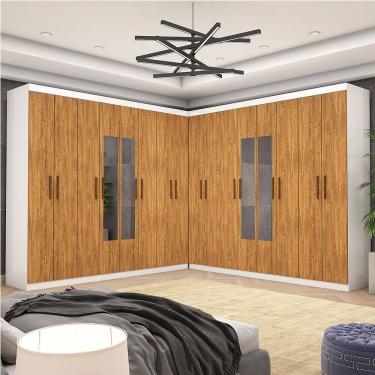 Imagem de Closet Casal Duplo Rubi Premium 16 Portas com Espelho 8 Gavetas Carioca Móveis