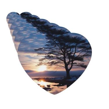 Imagem de Purificadores de ar para carro, 6 peças, ambientador de pendurar para carro, lavanda para pendurar cartões perfumados, silhueta de galho de árvore ao anoitecer, tabletes de aromaterapia, ambientador