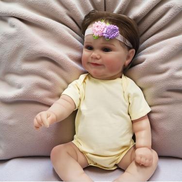 Imagem de WKMRH Boneca Reborn Original,Bebê Boneca Reborn Realista Abra seus olhos Menina Macio de 3D Corpo Vinil Corpo Inteiro Silicone Lavável