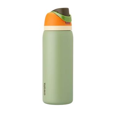 Imagem de Garrafa de água Owala FreeSip Térmica de aço inoxidável com canudo para esportes, viagens e escola, sem BPA, 950 ml, verde militar (camo cool)