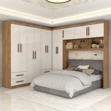 Imagem de Guarda-Roupa Casal Modulado Belgrado 11 Portas 6 Gavetas Cinamomo/Off White - Panorama Móveis