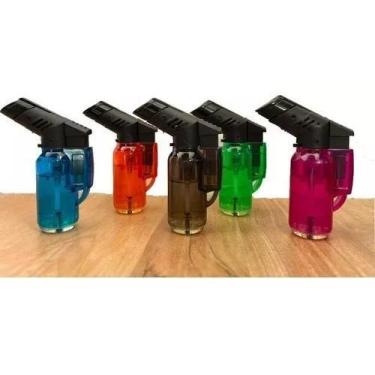 Imagem de Kit 2 Mini Maçarico Portátil Recarregável Super Chama 1300 Graus - IMP