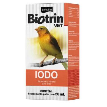 Imagem de Suplemento Mineral Para Aves Biotrin Vet Iodo 20ml - Vetbras