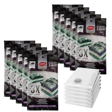 Imagem de Kit 10 Sacos a Vácuo 50x60cm Organizador para Malas Viagem Guarda Roupa