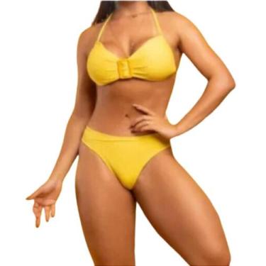 Imagem de Biquini Feminino Bojo Detalhe Fivela Liso - no-brand, M