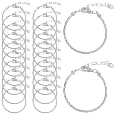 Imagem de Forise Kit de 20 pulseiras de corrente de cobra com fecho de lagosta e corrente extensora para fazer joias femininas para presentes