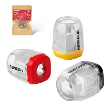 Imagem de Geinxurn Anel magnetizador de 3 peças de chave de fenda, magnetizador/desmagnetizador de plástico ABS para brocas de haste de 1/10.2 cm, magnetismo forte (amarelo, vermelho, preto)