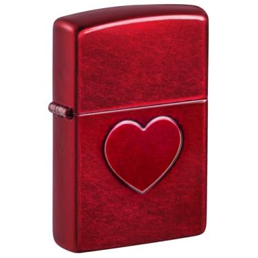 Imagem de Zippo Isqueiro de bolso de maçã doce com design de coração estampado