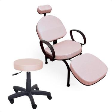 Imagem de Kit Cadeira e Mocho de Maquiagem Estética Designer Unha Conforty For t
