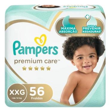 Imagem de Fraldas pampers premium xxg 56, XXG, 56