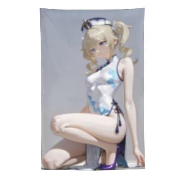 Imagem de LIEGBMEU Tapeçaria sexy de anime menina 152 x 228 cm arte de colcha de parede decoração de tapeçaria caprichosa AF113