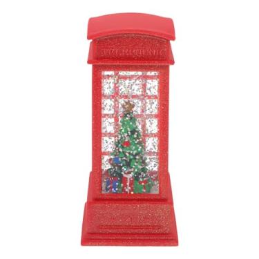 Imagem de SAFIGLE Globo de Neve de Natal Com Luz: Lanterna de Globo de Neve Brilhante para Mesa - Enfeite de Cabine Telefônica Com Luz Noturna para Centro de Mesa de Festa de Fim de Ano