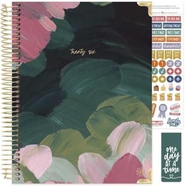 Imagem de bloom daily planners HARDCOVER Agenda Agenda 2026 (janeiro a dezembro) - 21,6 cm x 28 cm Livro organizador de agenda semanal e mensal com adesivos e abas - Traços de tinta esmeralda