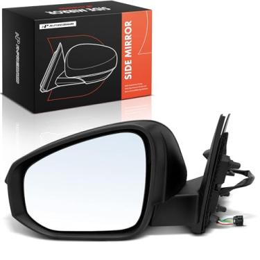 Imagem de A-Premium Espelho retrovisor traseiro externo preto dobrável manual não aquecido com luz de sinalização, compatível com Toyota Highlander 2014 2015 2016 2017 2018