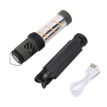 Imagem de Lanterna portátil LED Lanterna de camping à prova d'água USB Luz de emergência magnética recarregável para caminhada ao ar livre 245g