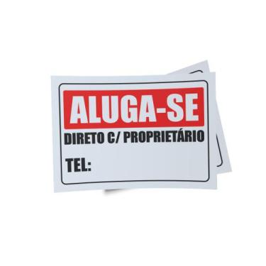 Imagem de Kit 3 Placas sinalização 15x21cm EM PVC PL(558) - Tema: Aluga-se - Sem