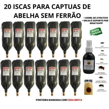 Imagem de 20 Iscas Com Atrativo P/ Abelha Sem Ferrao Jataí Mandaçaia Irai Mirim 