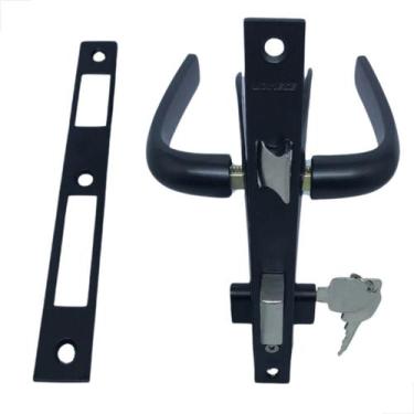 Imagem de Fechadura Giro 323 Papaiz Udinese Preto P/ Porta e Portão - Udinese Pa