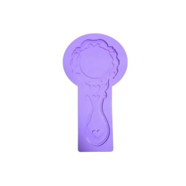 Imagem de R274 Molde de silicone espelho de mão resina decoração - confeitaria d
