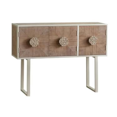 Imagem de Mesa de console de madeira maciça com armazenamento, mesa de entrada vintage, aparador de ferro para jantar, móveis de fazenda para sala de estar, hall de entrada, corredor