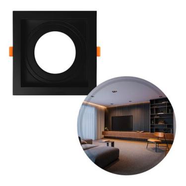 Imagem de Spot Embutir Quadrado Recuado Foco Orientável ABS p/ PAR20 E27 Delis S