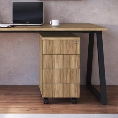 Imagem de Gaveteiro 4 Gavetas Bp Home Office Artesano Concept Nogal Sev