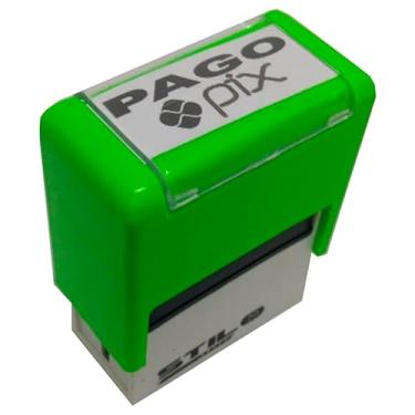 Imagem de CARIMBOS AUTOMÁTICOS PAGO PIX - MEDIDA 38x14MM - VERDE LIMÃO