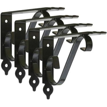 Imagem de 4 Pack Suportes De Parede Retro Preto Branco Pesado L Corner Brace Suportes De Prateleira Decorativos Suporte De Prateleira Flutuantes Suportes De Metal Com Parafusos, Black, 12.6x20cm/4.9x7.9in