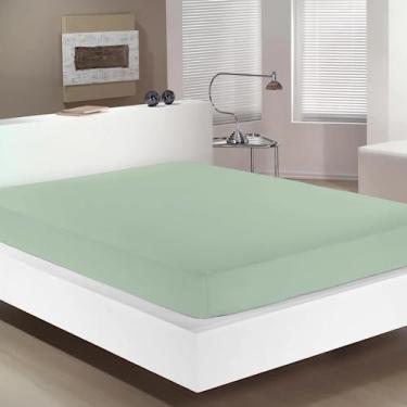 Imagem de Lencol Elástico Solteiro Percal 230 Fios Reffinata Buettner Cor Verde Menta