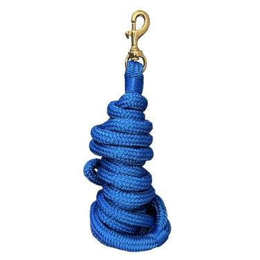 Imagem de KiBcsLic Corda de guia para cavalo, equipamento equestre de desempenho equino, resistente, fixação rápida para cabresto, linha de estocada para animais de, Azul