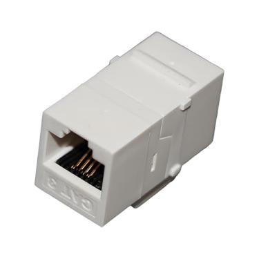 Imagem de Acoplador em linha de rede Cat 3/Cat 5e/Cat 6 UTP não blindado branco/preto RJ11/RJ45 adaptador Ethernet compatível com patch panel (50 peças, branco, Cat 3)