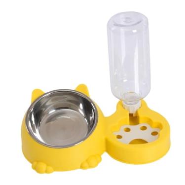 Imagem de Ｂｅｓｇａ Alimentador E Inclinador para Gatos, Tigela Individual para Cães com Bebedouro Automático, Alimentador E Bebedouro para Gatos, Cães Pequenos, Gatinhos, Amarelo