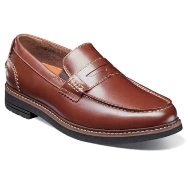 Imagem de Nunn Bush Mocassim masculino Odin II Moc Toe Penny Loafer leve e confortável sem cadarço, Conhaque, 39