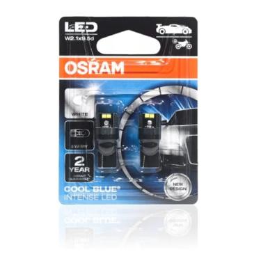 Imagem de Par Lâmpadas Osram LED T10 W5W Pingo 6000K Branco | 4 Chips LED Super Brilhante, 12V, Plug & Play, Luz Interna, Placa, Posição e Cortesia | Original Osram