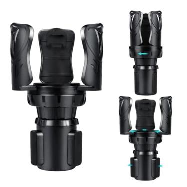 Imagem de Expansor de copo de carro, adaptador de suporte de copo com braço telescópico ajustável, compatível com Yeti, Stanley Garrafas de água grandes de 10 a 1,304 g, xícaras de café, base ajustável, base