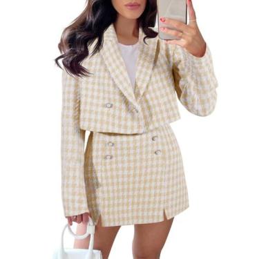 Imagem de Conjunto de 2 peças, blazer e saia de tweed Cicy Bell Women