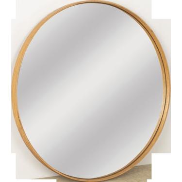 Imagem de Espelho Redondo 70cm Cerejeira Quarto Sala Banheiro