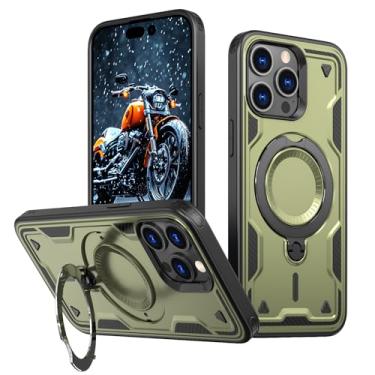 Imagem de SORAKA Capa para iPhone 15 Pro Max com suporte,compatível com MagSafe,Capa iPhone 15 Pro Max com chapa de ferro Capa resistente que absorve choques Proteção contra quedas de nível militar