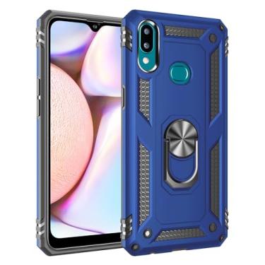 Imagem de SORAKA Capa para Samsung Galaxy A10s com suporte para anel Capa Slim Fit de TPU macio Capa Samsung Galaxy A10s com placa de metal para suporte magnético de telefone para carro